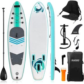 Inflatable Stand Up Paddle Board. 10.6'x33 x6 Stand-Up Paddleboards. Ultra-Light SUP Board for Adults & Youth. Paddle Boards incl Paddle/Pump/Backpack/Leash/3 Fins/Non-Slip Deckpad/Repair Kit