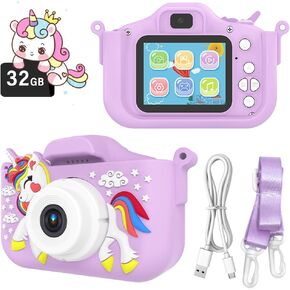 Kids Instant Print Camera - Portable Camera for Kids Ages 3-12, 1080P Video, 32GB Card, Print Paper, Fun Toddler Camera with Photo Filters & Frames, Best Birthday