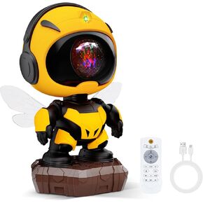 YAYZA! Galaxy Projector Starry Night Light, Little Bee Astronaut Star Projector, Starry Nebula LED Lamp with Remote, Kids Room Timed Decor Aesthetic for Children's Day, Christmas, Birthday