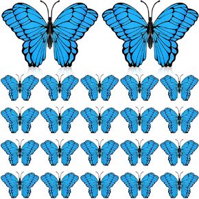 20 Pcs Butterfly Centerpieces for Tables Butterfly Party Decorations 3D Golden Butterfly Table Toppers Centerpiece for Girl Party Birthday Baby Shower (Pink, Purple,12 x 9 In,10 x 7 In)