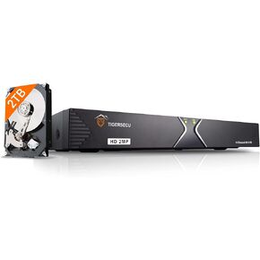 TIGERSECU Super HD 1080P 16-Channel Hybrid 6-in-1 DVR Security Recorder with 4TB Hard Drive, for Up to 5MP(12.5fps) TVI/AHD/CVI/Analog/RS485 PTZ and IP Cameras (Cameras Not Included)