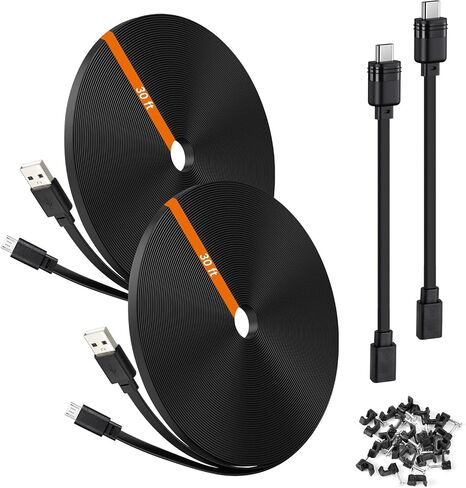 2-Pack 30 ft Camera Power Cord for Blink Outdoor 4 and Blink Mini 2, Extension Cable for Blink Mini, with 1 ft USB C Weather Resistant Adapter in Saudi Arabia
