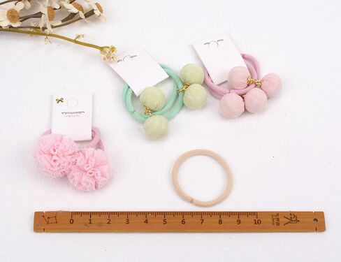 Baby Hair Ties with Bows for Toddler - 1.2 Inch Elastic Ponytail Holders Small Hair Ties For Baby Girls Infants Hair Accessories 30 Pieces in Saudi Arabia