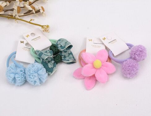Baby Hair Ties with Bows for Toddler - 1.2 Inch Elastic Ponytail Holders Small Hair Ties For Baby Girls Infants Hair Accessories 30 Pieces in Saudi Arabia