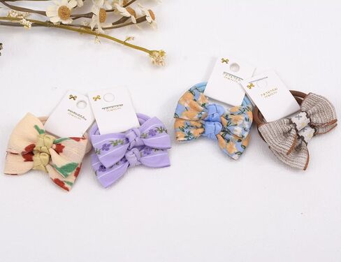 Baby Hair Ties with Bows for Toddler - 1.2 Inch Elastic Ponytail Holders Small Hair Ties For Baby Girls Infants Hair Accessories 30 Pieces in Saudi Arabia