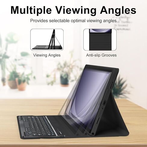 حافظة MORECOO لهاتف Samsung Galaxy Tab A9 Plus مع لوحة مفاتيح مقاس 11 بوصة 2023 (SM-X210/X216/X218)، حافظة كمبيوتر لوحي A9 Plus مع لوحة مفاتيح لاسلكية قابلة للفصل، وردي in Kuwait