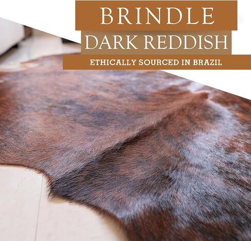 Genuine Brindle Cowhide Rug Large Size 6 x 7-8 ft. 180 x 240 cm in Saudi Arabia