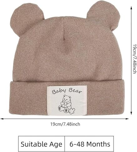 قبعة صغيرة للأطفال الصغار من كيدوتشيز، قبعة صغيرة للأطفال الرضع وأذنين الدب، قبعات دافئة للخريف والشتاء in Kuwait