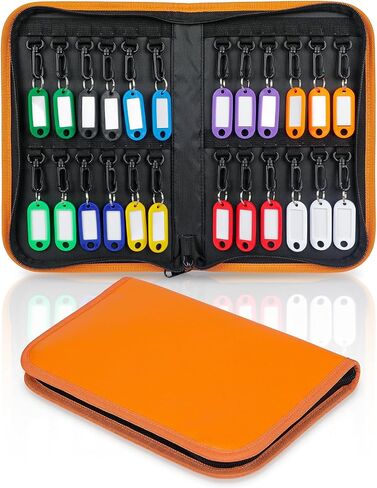 Uniclife Portable Zippered Key Case Waterproof and Fireproof Key Organizer with 12 Colorful Key Tags and Hooks Key Storage Book for Offices Real Estate Agencies Hotels and Rental Management in Saudi Arabia