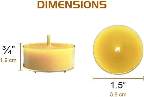 Natural Yellow Beeswax Tealight Candles - 24 pcs - Organic Candle Natural Scent Smokeless Clean Burning in Saudi Arabia
