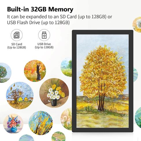Uhale 2 Pack 15.6" Digital Picture Frame 64GB Storage 1920x1080 IPS FHD WiFi Electronic Photo Frame with Remote Control Support SD Card/USB Drive Share Photos/Videos Anywhere (No Touchscreen) in Saudi Arabia