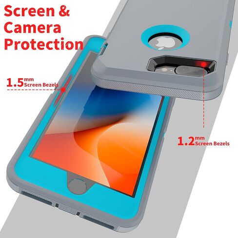 Co-Goldguard for iPhone 8 Plus Case for iPhone 7 Plus Case with Screen Protector [Shockproof] [Dropproof] [Dust-Proof] 3 Layers Heavy Duty Protection Phone Cover for iPhone 8 Plus & 7 Plus 5.5,Black in Saudi Arabia