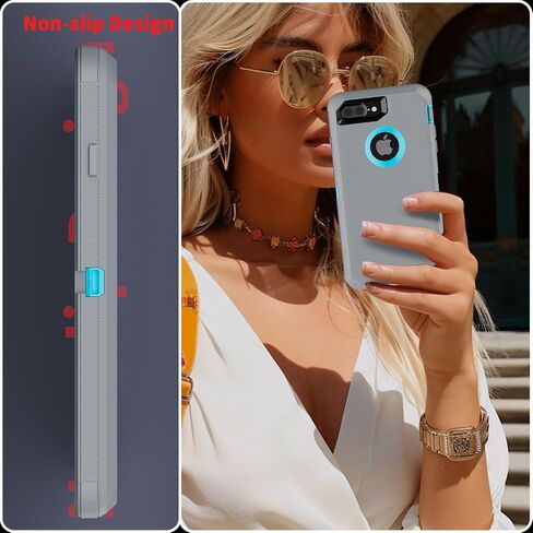 Co-Goldguard for iPhone 8 Plus Case for iPhone 7 Plus Case with Screen Protector [Shockproof] [Dropproof] [Dust-Proof] 3 Layers Heavy Duty Protection Phone Cover for iPhone 8 Plus & 7 Plus 5.5,Black in Saudi Arabia