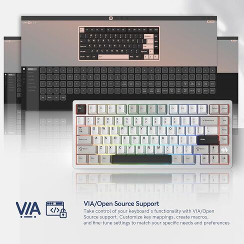 Womier SK75 75% Keyboard Full Aluminum Wireless Mechanical Gaming Keyboard | VIA Custom Pre-lubed POM Switches RGB Creamy Gaming Key board, 3-Modes Gasket Hot Swappable, Black in Saudi Arabia