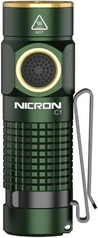 NICRON Mini Flashlight, 1200 lumens Rechargeable led flashlights high lumens with Clip on Flashlight, Tactical flashlights with Magnet, Waterproof EDC Flashlight for Emergencies Camping Outdoor (Red) in Saudi Arabia