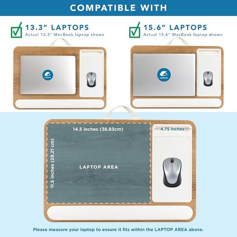 LAPGEAR Home Office Lap Desk with Device Ledge, Mouse Pad, and Phone Holder - Oak Woodgrain - Fits up to 15.6 Inch Laptops - Style No. 91589 in Saudi Arabia