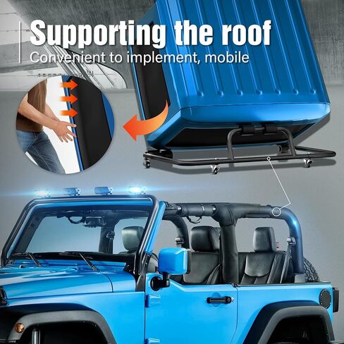 Car Door Storage Rack Bracket Hangers Holder Compatible with 1987-2024 Jeep Gladiator JT & Wrangler JK JL TJ YJ JKU Sliding Stand Cart Movable for 2/4 Door-Black in Kuwait