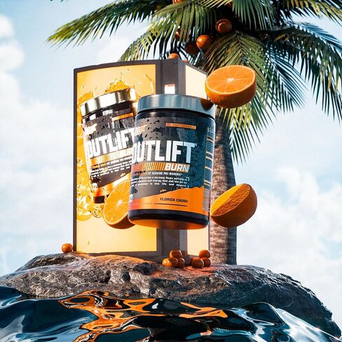 مسحوق Outlift Burn Thermogenic قبل التمرين للرجال والنساء، أقصى جرعة 2 في 1 مكمل للأداء وفقدان الوزن مع إلكتروليتات حرق الدهون الأيضية، GBBGO Super Carnitine، CalorieBurn، 22 خدمة in Kuwait