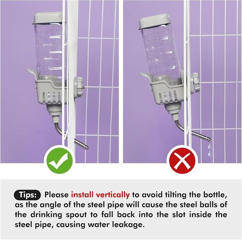 Vannon 30oz Small Pet Water Bottle for Cage with Top Fill Design, Grey in Saudi Arabia