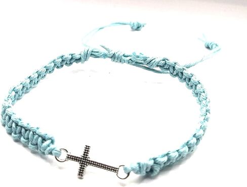 Cross Charm Hemp Bracelet Christian Religious Camo Camouflage Adjustable Cord for Men Women Teen Girls Handmade Beach Hemp Jewelry in Saudi Arabia