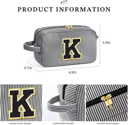 YOOLIFE Gifts for Teens Girls - 3 4 5 6 7 8 9 10 11 12 13 14 15 16 Year Old Girl Birthday Gifts, Teen Girl Gifts Trendy Stuff, Personalized Monogram Initial Makeup Bag, Travel Toiletry Pouch, Letter M in Saudi Arabia