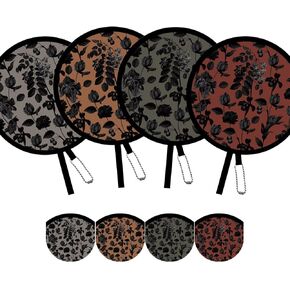 4 Pack Retro Hippie Hand Fan Foldable Multi-Role Round Fans for Travel, Events, Graduation, Indoor & Outdoor (Joyful)
