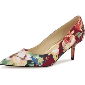 Nine West Women's Arlene Pump, Dark Red Fall Floral Multi 600, 10