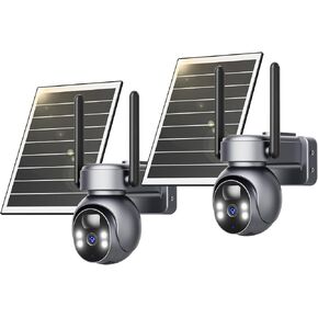 LIWAN 4G LTE Cellular Solar Security Camera Wireless Outdoor, No WiFi Needed, 360° Live View, 2K Color Night Vision, 2 Way Talk, Built-in SIM Card and 128G Memory Card, Unlimited Data Plan