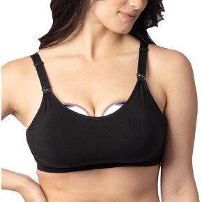 Lansinoh Kindred Bravely, Nursing and Wearable Pumping Bra, Suitable for Any Wearable Hands Free Breast Pump, Comfortable and Supportive Nursing Bra and Pumping Bra, Fits XL/XXL, Busty Black