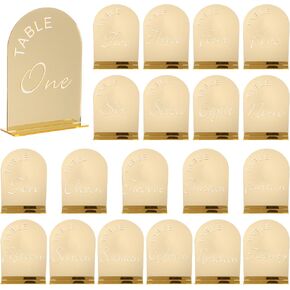 uxcell 20pcs Matte White Arch Acrylic Sign with Stand, 5 x 7 Inch Acrylic Arch Table Number Holders for Party Table Centerpiece Decoration (Number 1-20) in Kuwait