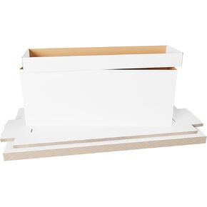 Max Protection 3ct Long Comic Book Storage Box - Durable White Corrugated Cardboard, 200 lb. Test Strength, Easy Assembly, Home & Kitchen Storage Solution, Fits 7 5/8" x 10 7/8" Comics, Made in USA