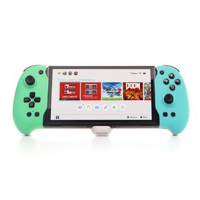 Dobe - Eggshell Controller Gripcon Controller for Handheld Mode, Ergonomic Controller for Nintendo Switch with 6-Axis Gyro, Dual Motor Vibration, Compatible with Games of Switch, Purple and Green