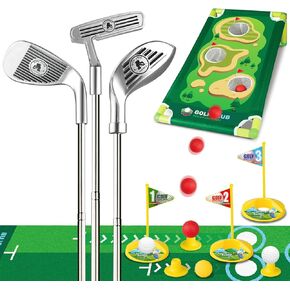 Liberry Toddler Golf Set for 2-5 Years Old, Realistic Retractable Clubs, Putting Mat & Storage Bag, Indoor/Outdoor Sports Toy, Gift for Boys & Girls