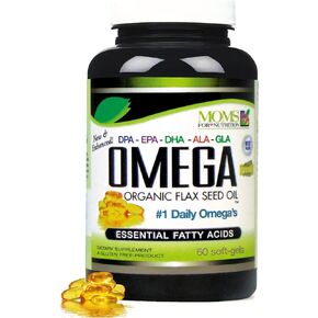 Natural Omega 3-6-9 Blend with DPA, EPA, DHA, ALA and GLA and Organic Flax Seed Oil Plus Wild Caught Natural Fish Oil - Over 2,800 Milligram Strength - Gluten Free - Made in The USA - 60 SoftGels