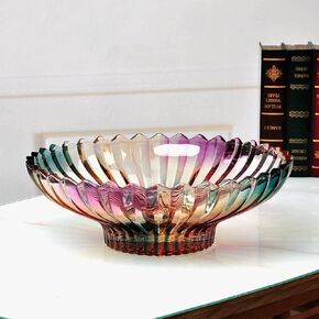 MAGCOLOR 12 inch Diameter Crystal Glass Colorful Fruit Bowl kitchen decor accessories