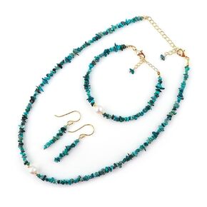 Cultured Pearl, Natural Raw Ruby Gemstones Handmade Bracelets Choker Necklace Earrings Set, Nuggets Beads, Gold Plated Jewelry, Birthstone, Jewelry Set (ruby)