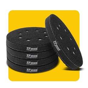 5 Pack 5 Inch 8 Holes Soft Density Interface Pads 5" Hook and Loop Sponge Cushion Buffering Backing Pads