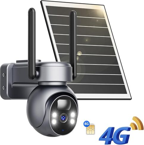 LIWAN 4G LTE Cellular Solar Security Camera Wireless Outdoor, No WiFi Needed, 360° Live View, 2K Color Night Vision, 2 Way Talk, Built-in SIM Card and 128G Memory Card, Unlimited Data Plan in Saudi Arabia