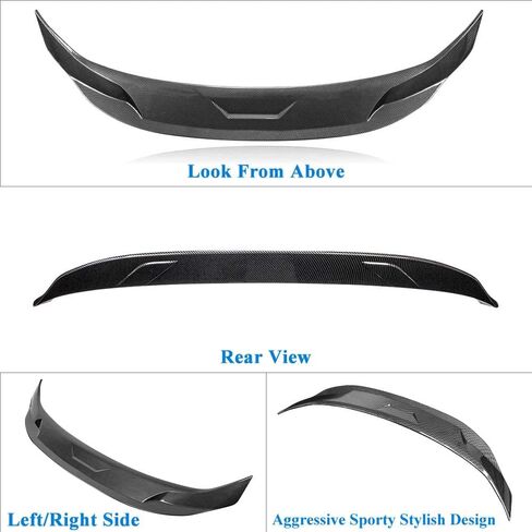 جناح سبويلر صندوق السيارة متوافق مع سبويلر خلفي لسيارة هوندا سيفيك الجيل العاشر سيدان 2016-2021، ألياف الكربون غمس مائي in Kuwait