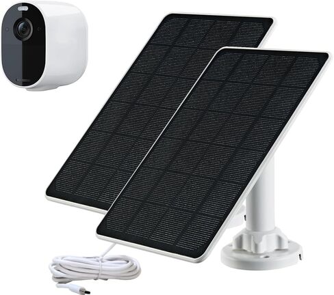 شاحن لوحة شمسية متوافق مع كاميرا Arlo Essential Spotlight/XL Spotlight، كابل شحن مقاوم للماء 3 وات 9.4 قدم مع محول مايكرو ونوع C in Saudi Arabia