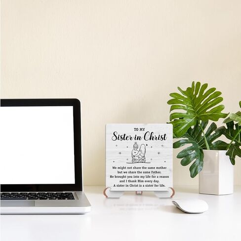 Inspirational Christian Desk Decor Wood Sign Religious Bible Verse Decorative Plaque with Wood Stand for Christian Home Bedroom Girls Women Room Office Shelf Table Decor in Saudi Arabia