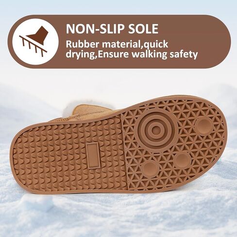 أحذية الثلوج النسائية جلد الغزال الأصلي فو الفراء بطانة دافئة الدانتيل يصل أحذية المشي المضادة للانزلاق مريحة في الهواء الطلق حذاء من الجلد in Kuwait