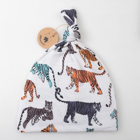 Miaoberry Organic Muslin Swaddle Set with Matching Beanie n Birth Announcement Card, Solitude, Winter Forest, Pine Tree in Kuwait