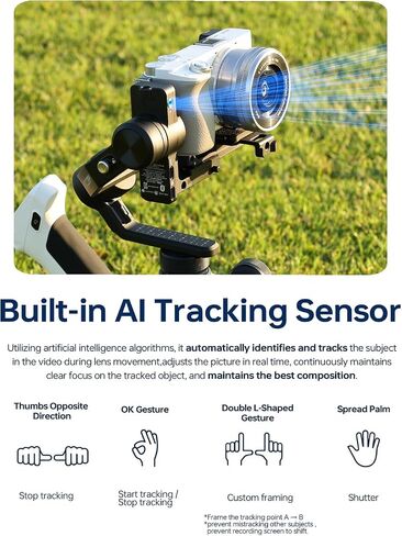 FeiyuTech [Official] SCORP Mini-2 All in One 3-Axis Camera Stabilizer,Built-in AI Track Sensor Handheld Gimbal for Sony A7III,Canon R6,Nikon Z30,Fujifilm,GoPro11/12,iPhone 15 14Pro,Samsung,Max 2.65lb in Kuwait
