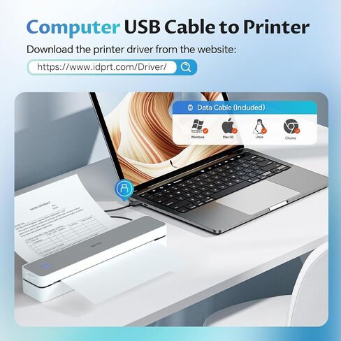 iDPRT Portable Printers Wireless for Travel, Thermal Printer Support 8.5" X 11" US Letter,Bluetooth Inkless Printer Compatible with iOS, Android, Laptop for Office, Home, with Case,MT888 Pink in Saudi Arabia