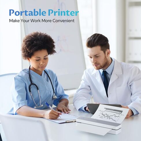 iDPRT Portable Printers Wireless for Travel, Thermal Printer Support 8.5" X 11" US Letter,Bluetooth Inkless Printer Compatible with iOS, Android, Laptop for Office, Home, with Case,MT888 Pink in Saudi Arabia