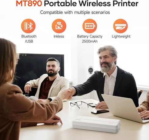 iDPRT Portable Printers Wireless for Travel, Thermal Printer Support 8.5" X 11" US Letter,Bluetooth Inkless Printer Compatible with iOS, Android, Laptop for Office, Home, with Case,MT888 Pink in Saudi Arabia