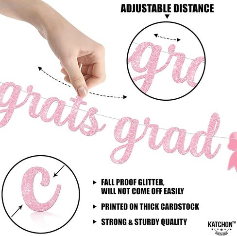 KatchOn, Glitter Black Congrats Grad Banner - Large, 10 Feet | We Are So Proud of You Banner | K-12 Graduation Photo Banner, Graduation Decorations Class of 2024 | Graduation Banner 2024 Personalized in Saudi Arabia