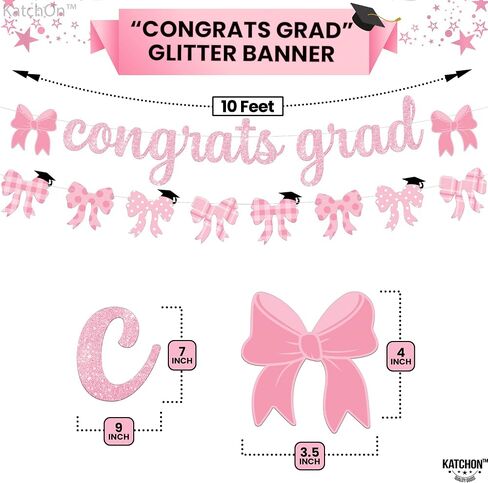 KatchOn, Glitter Black Congrats Grad Banner - Large, 10 Feet | We Are So Proud of You Banner | K-12 Graduation Photo Banner, Graduation Decorations Class of 2024 | Graduation Banner 2024 Personalized in Saudi Arabia