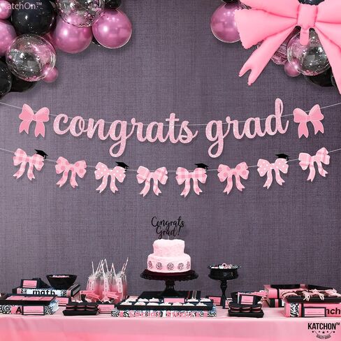 KatchOn, Glitter Black Congrats Grad Banner - Large, 10 Feet | We Are So Proud of You Banner | K-12 Graduation Photo Banner, Graduation Decorations Class of 2024 | Graduation Banner 2024 Personalized in Saudi Arabia
